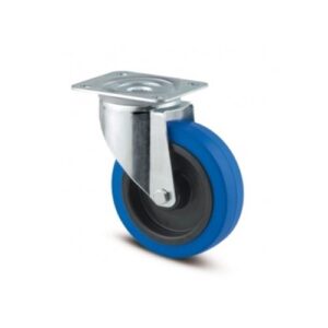 Ruedas industriales bandaje de goma elástica azul y gris